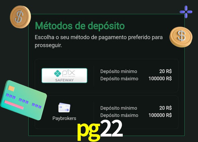 O cassino pg22 oferece uma grande variedade de métodos de pagamento